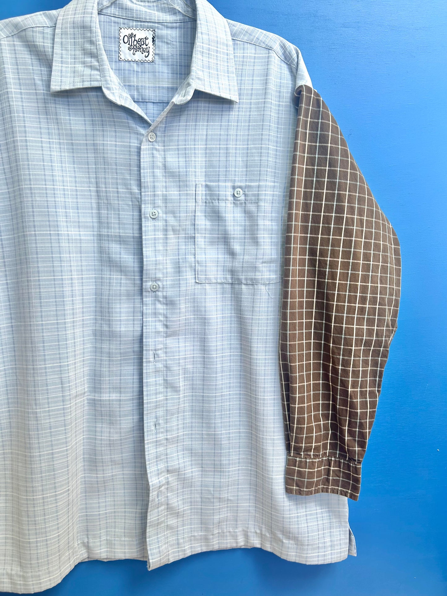 blu n brown button up