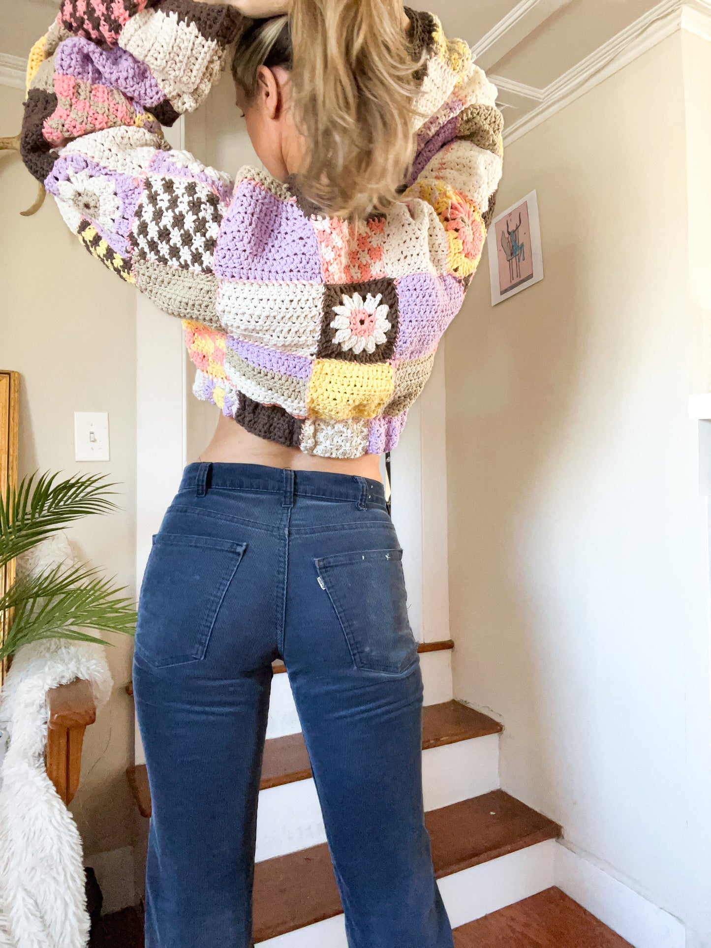 sunny patch crochet sweater