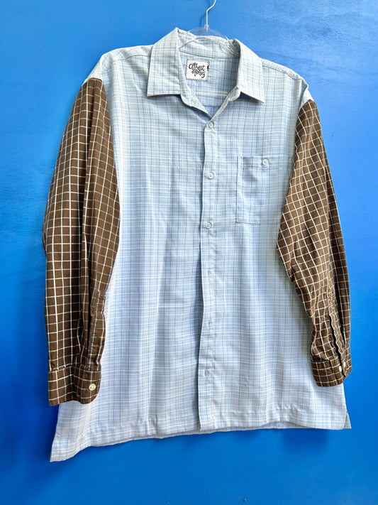 blu n brown button up