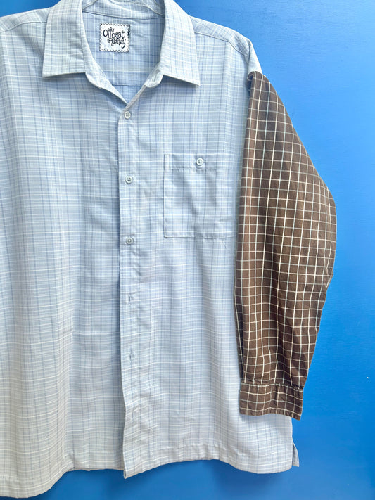 blu n brown button up