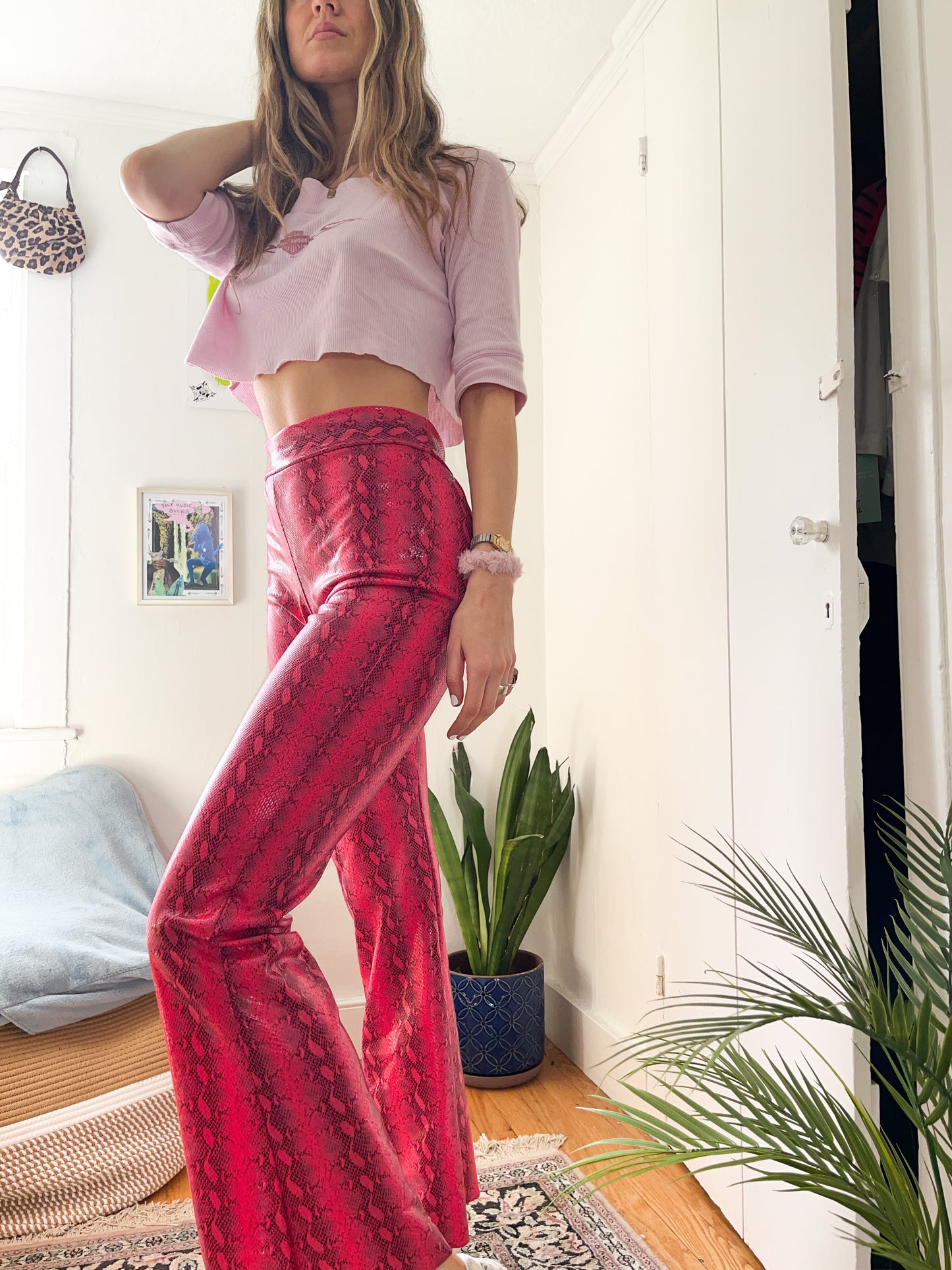 Snake Print Flares